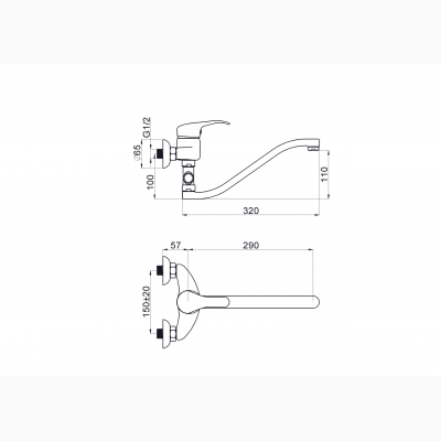 Смеситель для ванны P-12/G Star (Rubineta, Литва) - изображение 2