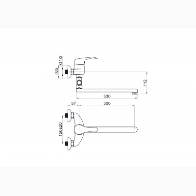Смеситель для ванны P-12/C Star (Rubineta, Литва) - изображение 2 Смеситель для ванны P-12/C Star (Rubineta, Литва) - изображение 2