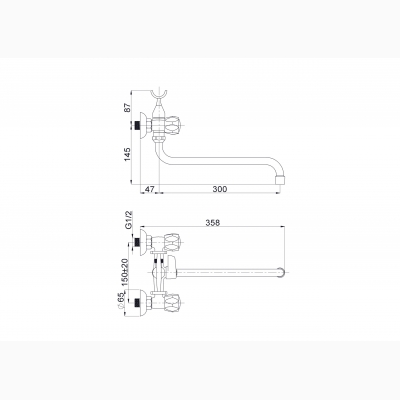 Cмеситель R-1 GLOBO(K) для ванны - изображение 2