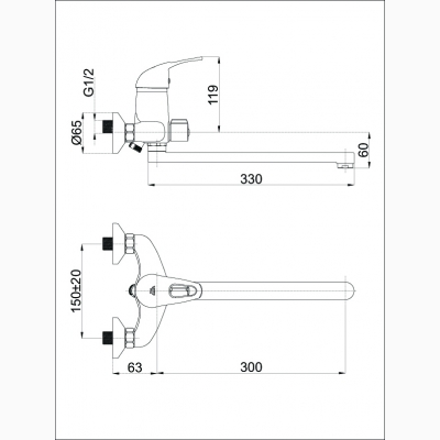 Смеситель для ванны P-11/C Star (Rubineta, Литва) - изображение 2 Смеситель для ванны P-11/C Star (Rubineta, Литва) - изображение 2