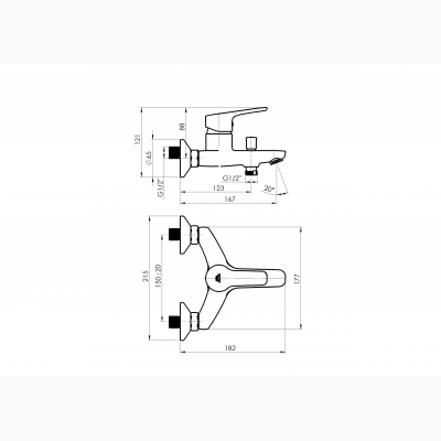 Смеситель Uno-10/K (WT) для ванны белый - изображение 3 Смеситель Uno-10/K (WT) для ванны белый - изображение 3