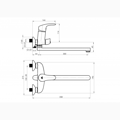 Смеситель Tornado-11/С для ванны, арт. TR11CK08 - изображение 2