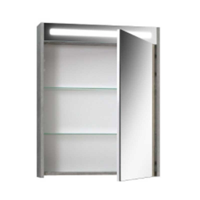 Шкаф навесной зеркальный Нёман ВШ 65 Бетон светлый - изображение 2