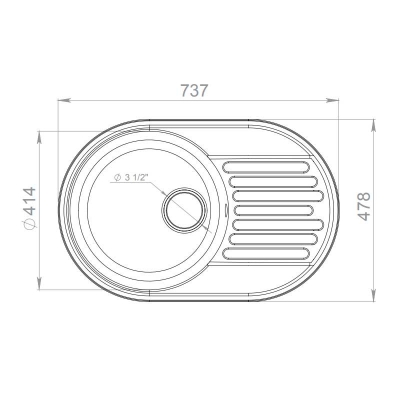 Мойка GranFest QUARZ Z-18 серый, 74х48 см - изображение 2