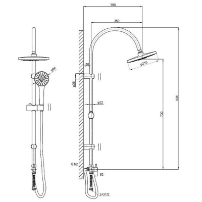 Душевая система ESKO, ST01 - изображение 2
