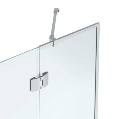 Шторка для ванны BENETTO 1400x900 (450*450), прозрачное стекло, профиль хром полированный, BEN-402_SL_C - изображение 2