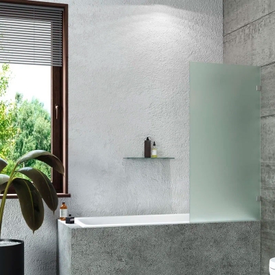 Шторка для ванны BENETTO 1400х700, матовое стекло, профиль хром полированный, BEN-405_SL_M - изображение 3