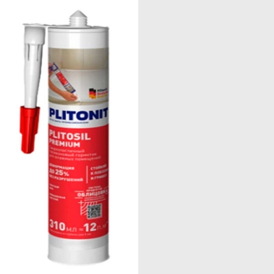 Герметик санит. PLITONIT PLITOSIL Premium (светло-серый) -310мл - изображение 1