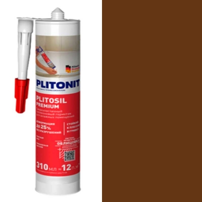 Герметик санит. PLITONIT PLITOSIL Premium (шоколад) -310мл - изображение 1