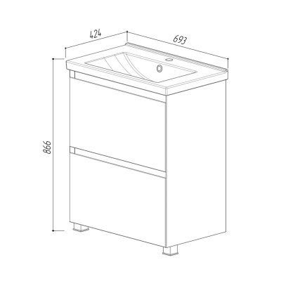 Тумба Киото Н 70-02, Белый глянцевый (1) - изображение 5