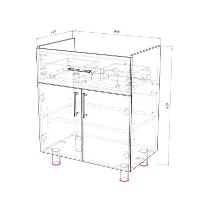 Тумба Alba69_700 (1 ящик 2 двери), арт.02.69.700 - изображение 2