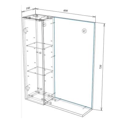 Шкаф MARKO 3 600L 1 дверь навесной с зеркалом - изображение 3 Шкаф MARKO 3 600L 1 дверь навесной с зеркалом - изображение 3