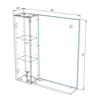 Шкаф KELN 3 700L навесной 1 дверь с зеркалом - изображение 4