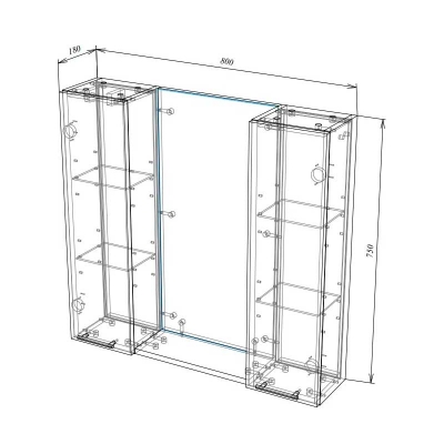Шкаф KELN 4 800 навесной 2 двери - изображение 4 Шкаф KELN 4 800 навесной 2 двери - изображение 4