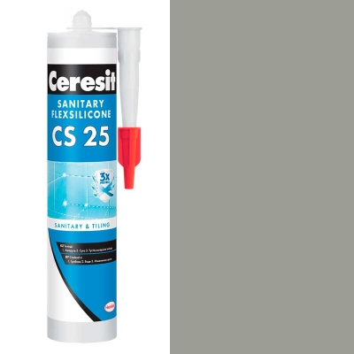 Силикон санитарный CERESIT CS 25 антрацит (13), 280 мл. - изображение 1