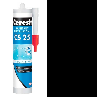 Силикон санитарный CERESIT CS 25 черный (18), 280 мл. - изображение 1