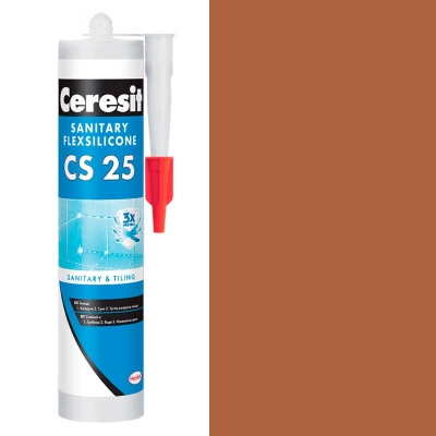 Силикон санитарный CERESIT CS 25 шоколад (58), 280 мл. - изображение 1