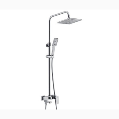 Душевой комплект A17701 со смесителем (смес-ль с кор. изл-ом, душ. насадка 200*200 мм, стойка, лейка 3-функц., шланг) - изображение 1 Душевой комплект A17701 со смесителем (смес-ль с кор. изл-ом, душ. насадка 200*200 мм, стойка, лейка 3-функц., шланг) - изображение 1