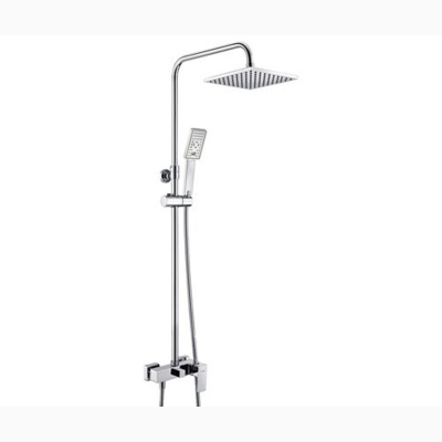 Душевой комплект A17702 со смесителем (смес-ль для душа, душ. насадка 200*200 мм, стойка, лейка 3-функц., шланг) - изображение 1