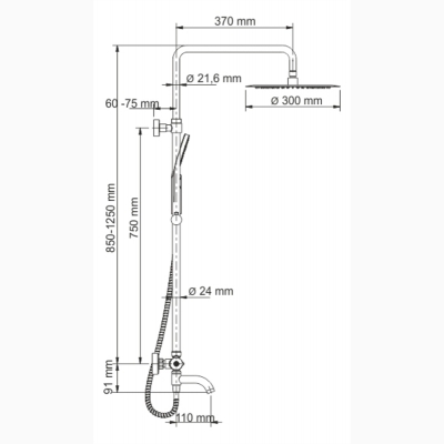 Душевой комплект A18801 Thermo с термостатическим смесителем - изображение 2 Душевой комплект A18801 Thermo с термостатическим смесителем - изображение 2