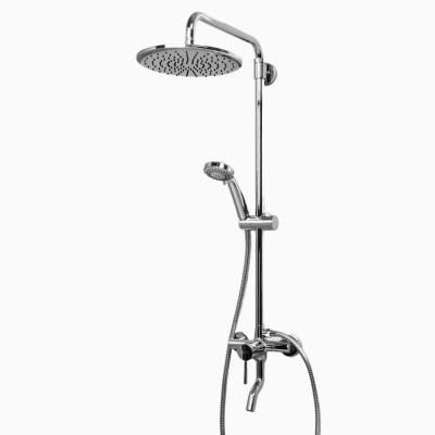 Душевой комплект A14401 со смесителем (смес-ль с кор. изл-ом, душ. насадка «Ливневый дождь» Д 250 мм, стойка для душа, лейка 3-ф) - изображение 1 Душевой комплект A14401 со смесителем (смес-ль с кор. изл-ом, душ. насадка «Ливневый дождь» Д 250 мм, стойка для душа, лейка 3-ф) - изображение 1