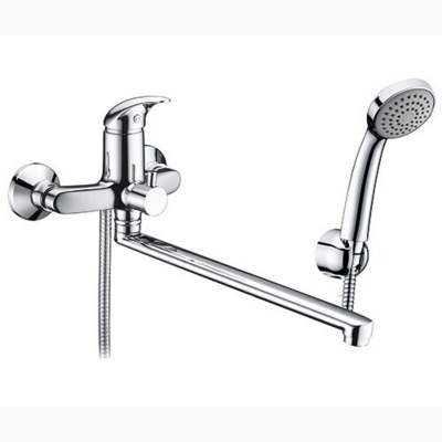 Смеситель Isen 2602L для ванны с длинным изливом (в компл. шланг и лейка 1-функц) - изображение 1 Смеситель Isen 2602L для ванны с длинным изливом (в компл. шланг и лейка 1-функц) - изображение 1