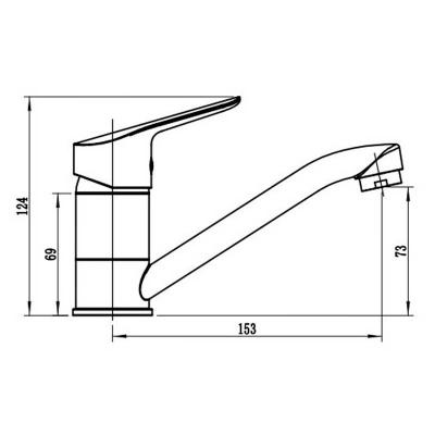 Смеситель VODA Reef для умывальника, излив 150 мм, RE 15 - изображение 3 Смеситель VODA Reef для умывальника, излив 150 мм, RE 15 - изображение 3