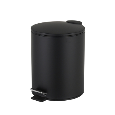 Ведро с педалью 12л с тонкой крышкой черное, арт.90051 - изображение 1