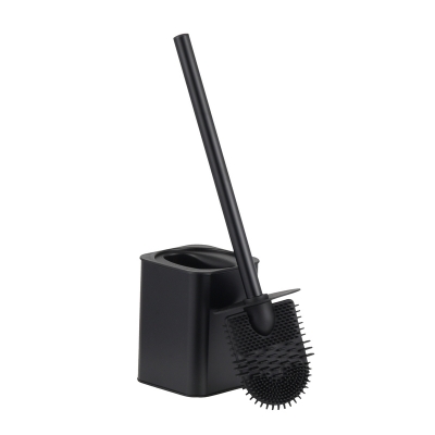 Щетка д/унитаза с силикон.насадкой низкая черная, арт.90049 - изображение 1