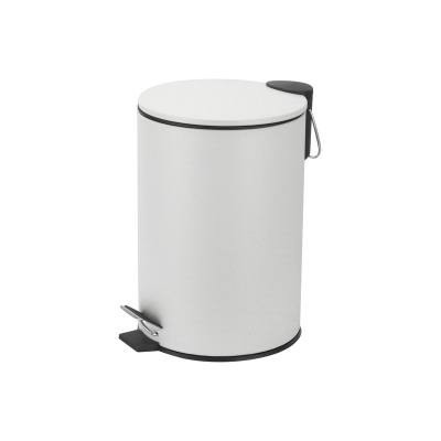 Ведро с педалью 5л с тонкой крышкой белое, арт.90035 - изображение 1