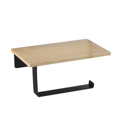 Держатель туалетной бумаги бамбук/черный, арт.90029 - изображение 1