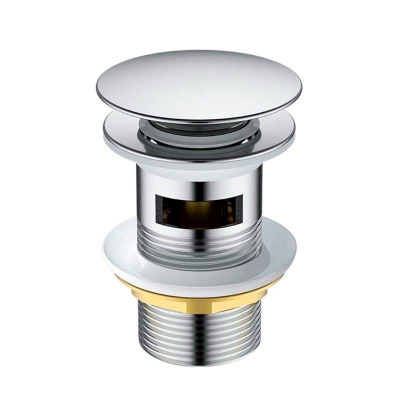 Донный клапан Axus 65*80 (dk01cp) хром с переливом, арт. dk01cp - изображение 1