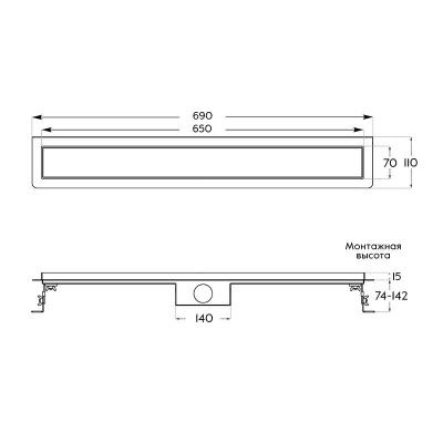 Душевой трап Axus Universal 650, арт. tdu650 - изображение 6