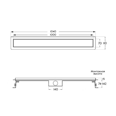 Душевой трап Axus Universal 1000, арт. tdu1000 - изображение 6