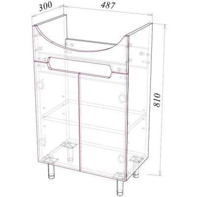 Тумба Garda MARKO-7 50 под умывальник Рива 50 - изображение 2 Тумба Garda MARKO-7 50 под умывальник Рива 50 - изображение 2
