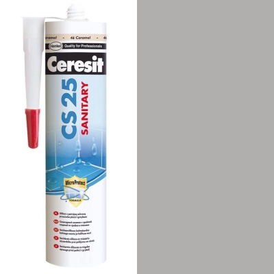 Силиконовый герметик сантехнический цветной Ceresit CS 25 стальной №111 280мл - изображение 1