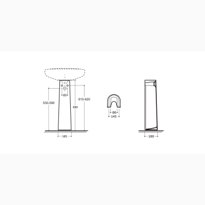 Пьедестал под умывальник Керамин Гранд-N, графит - изображение 2 Пьедестал под умывальник Керамин Гранд-N, графит - изображение 2