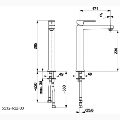 Смеситель LOGON BLACK для отдельно стоящего умывальника, черный. Арт. 5132-612-81 - изображение 2 Смеситель LOGON BLACK для отдельно стоящего умывальника, черный. Арт. 5132-612-81 - изображение 2