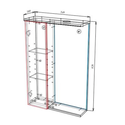 Шкаф MARKO-3/L 550 1дв. с зеркалом - изображение 3