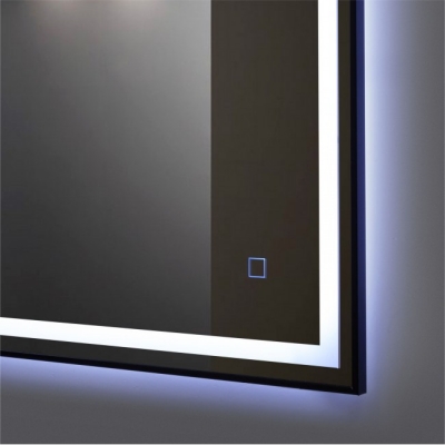 Зеркало Алмаз-Люкс бытовое навесное с подсветкой (чёрный узкий профиль) 1000x600 ЗП-103 - изображение 3
