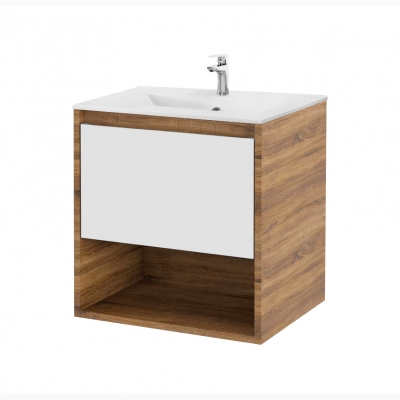 Комплект Умывальник Бергамо Нова 50 белый + Тумба Едда 50 см + Смеситель TANZANIT 5022-815-00	 - изображение 1