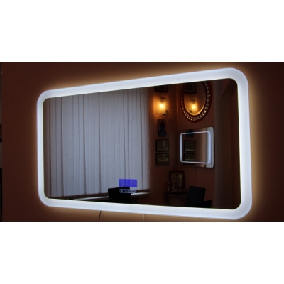 Зеркало бытовое навесное с подсветкой,часами и температурой 600*1050 ЗП-34 - изображение 2