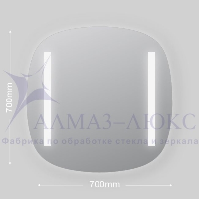 Зеркало с подсветкой Алмаз-Люкс 700*700  ЗП-67 - изображение 2