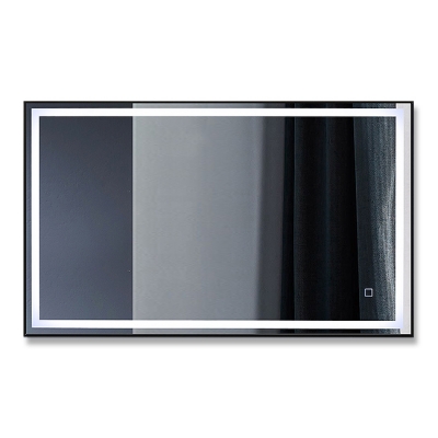 Зеркало Алмаз-Люкс бытовое навесное с подсветкой (чёрный узкий профиль) 1000x600 ЗП-103 - изображение 1