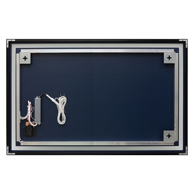 Зеркало Алмаз-Люкс бытовое навесное с подсветкой (чёрный узкий профиль) 1000x600 ЗП-103 - изображение 4