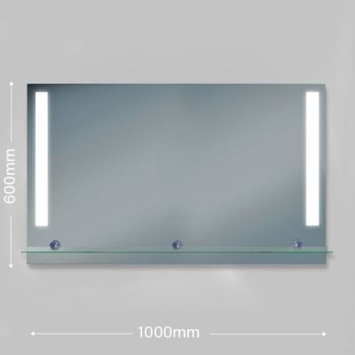 Зеркало бытовое навесное с подсветкой и полкой 1000*600 ЗП-53 - изображение 4