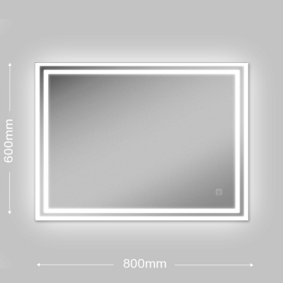 Зеркало бытовое навесное с подсветкой 800*600 ЗП-66 - изображение 4